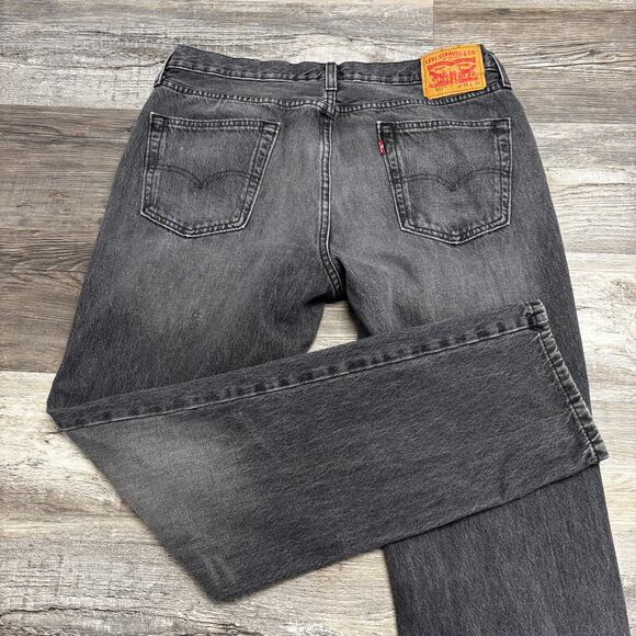 Levis 541 Red Tab Faded Black Mens 35x32 Straight Leg Athletic Fit Denim Jeans - Picture 1 of 11